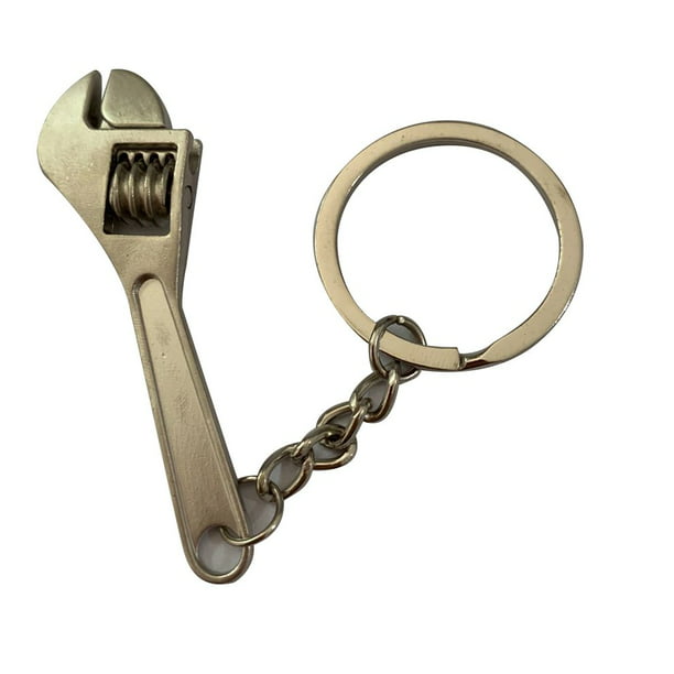 Creative mini wrench key chain ring silver 